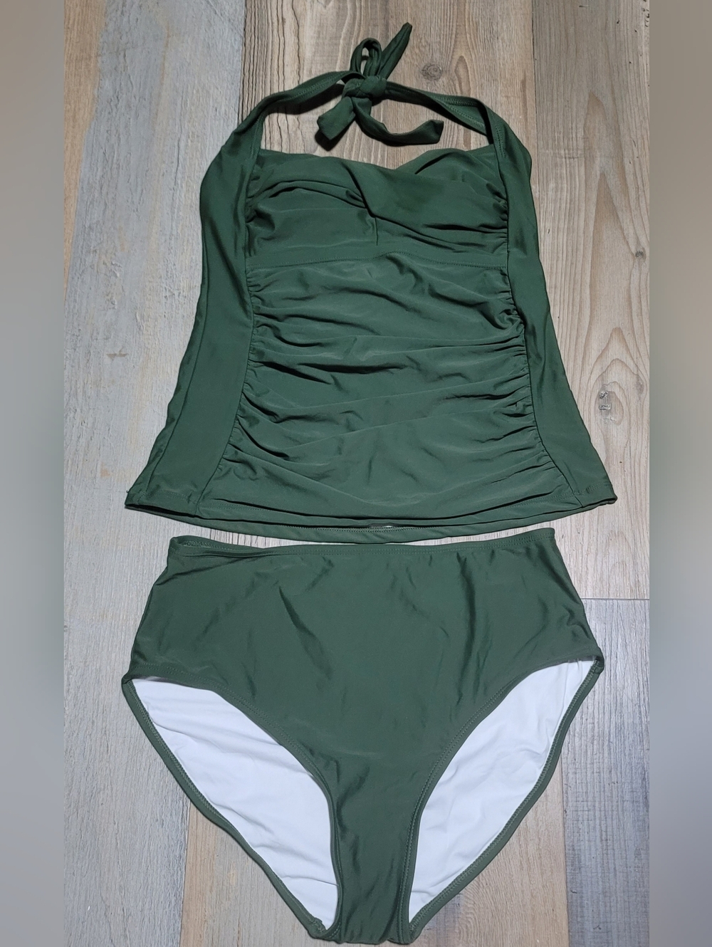 Eomenie Womens Halter Tankini Bathing Suit Ruched Tummy Control 2 Piece Swimsuit